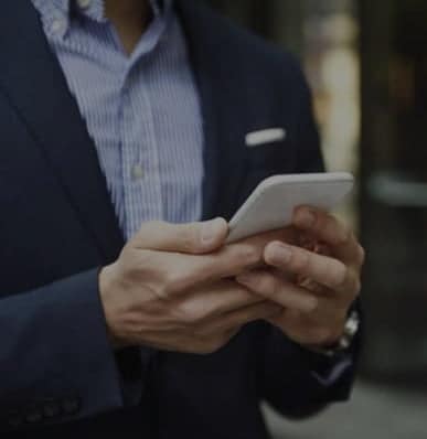 Man holding smartphone