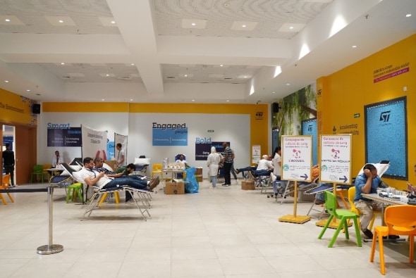 Blood donation in ST's Bouskoura facilities