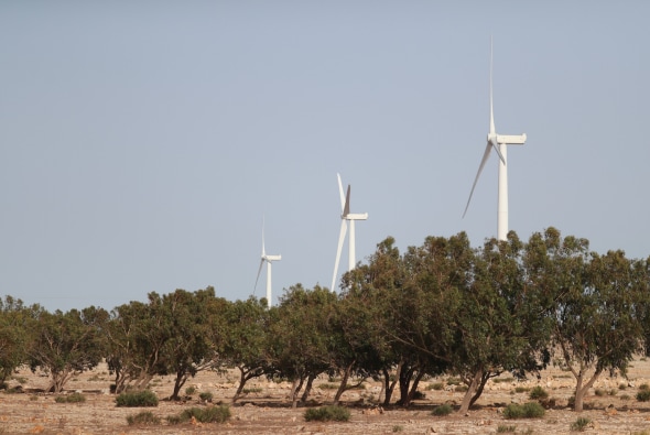 Wind turbine field close to ST's Bouskoura facilities