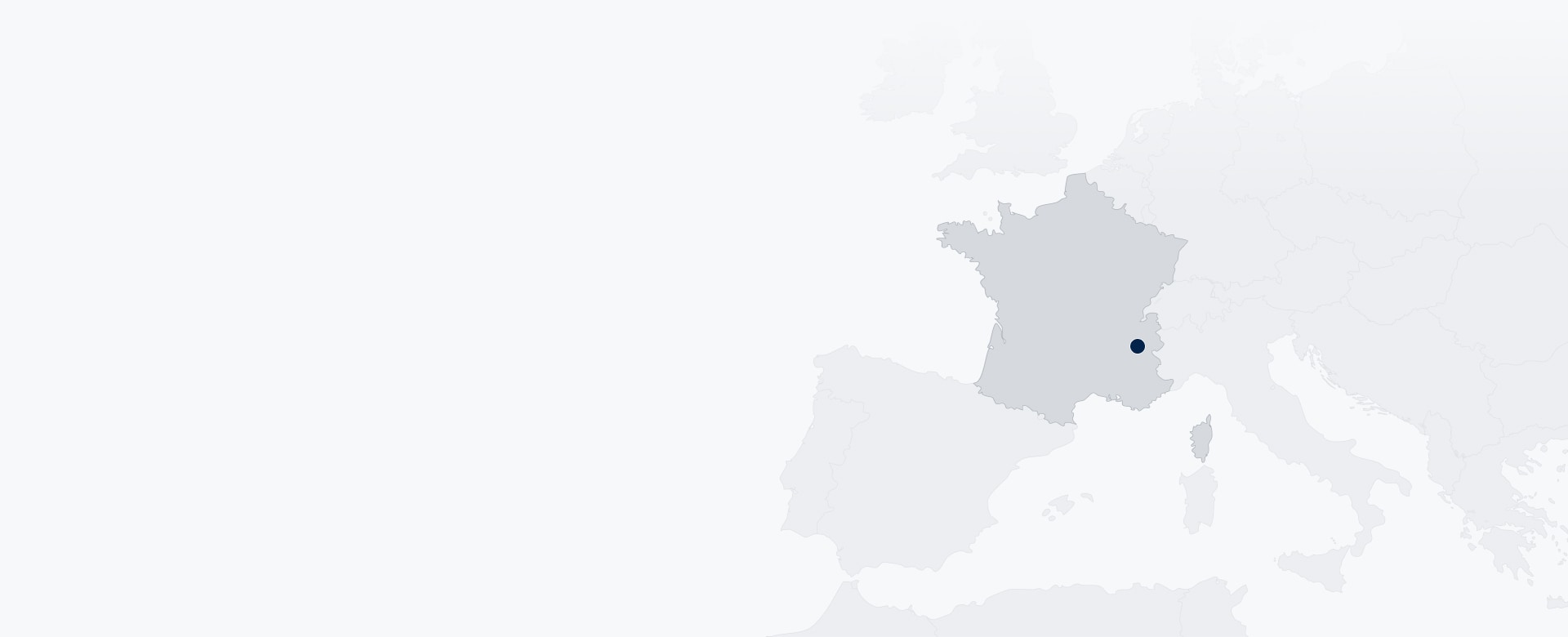 Map of France with pin highlighting ST's facility 