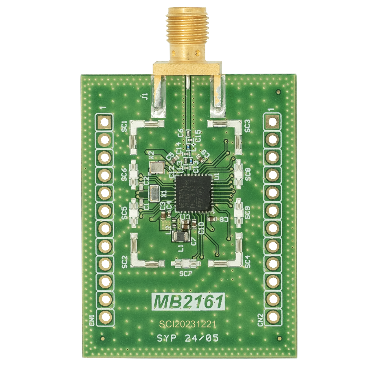 SoCチップとSMAコネクタを備えたST製の回路基板